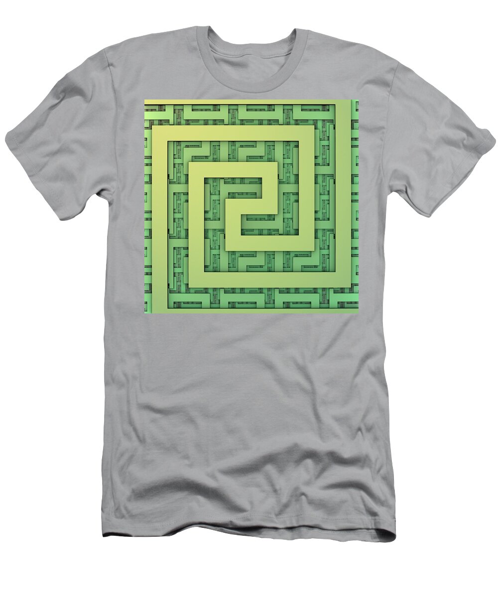 Geometric Fractal Abstract 3-d Three-dimensional Lines Corners Digitalart T-Shirt featuring the digital art Just a Little Geometry by Lyle Hatch