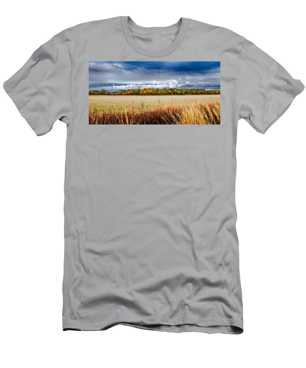 Flint Hills T-Shirt featuring the photograph Kansas Fall Landscape by Eric Benjamin