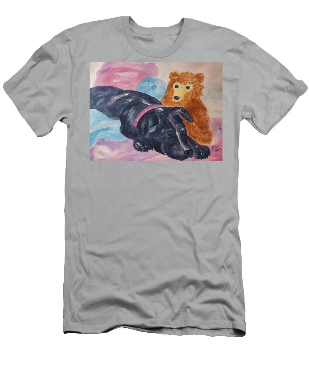 Pit Bull T-Shirt featuring the painting Kiki by Ellen Levinson