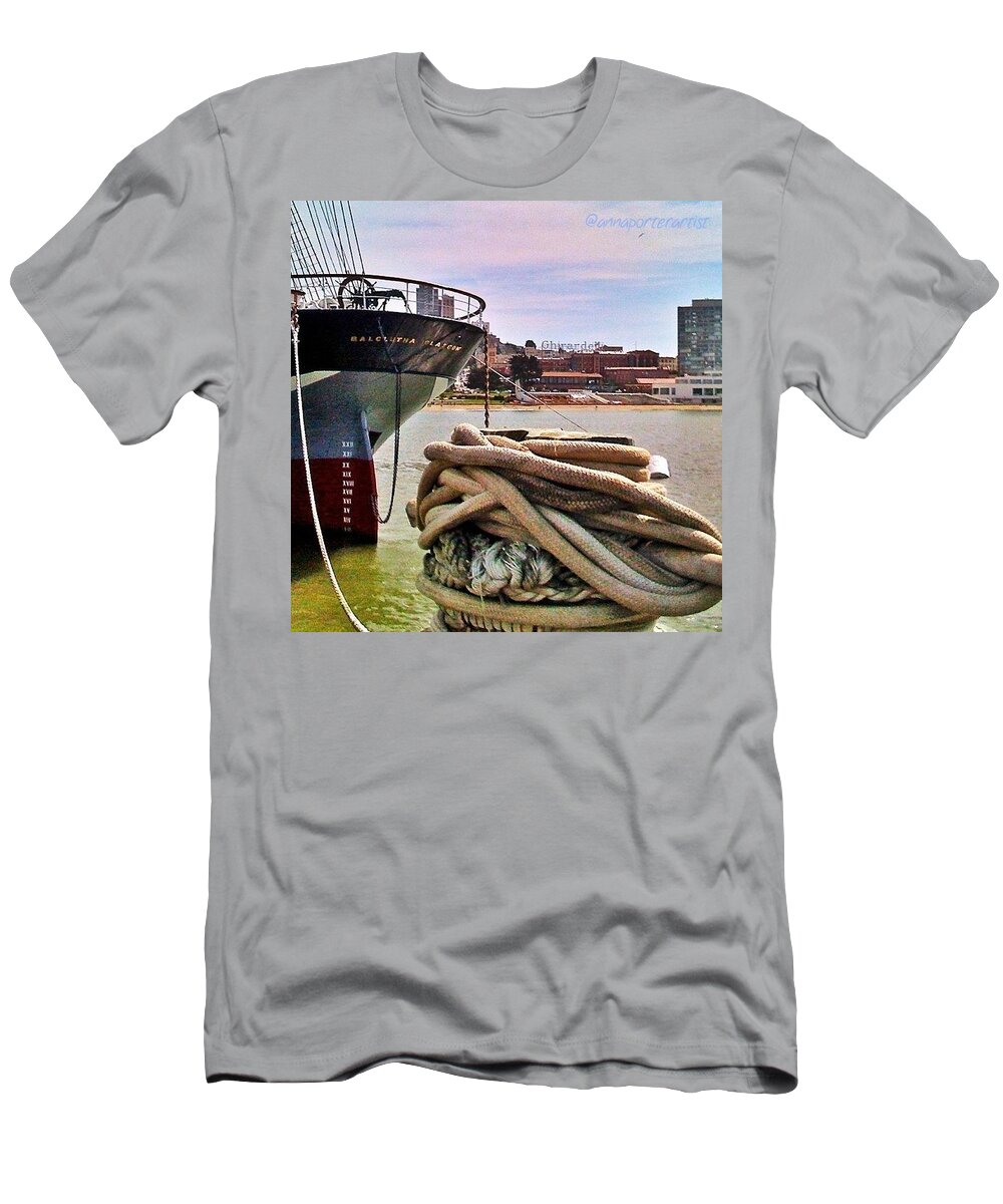 Seaports T-Shirt featuring the photograph Knotted! The Size Of The Knot Required by Anna Porter