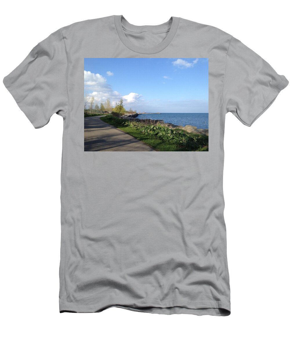 Lake T-Shirt featuring the photograph Lakeside Walk by Pema Hou