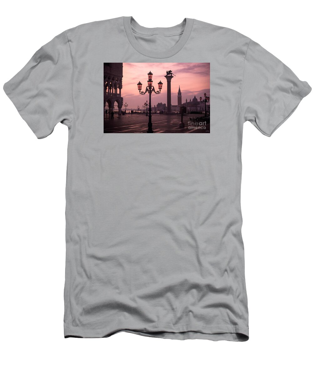 Lamppost T-Shirt featuring the photograph Lamppost of Venice by Prints of Italy