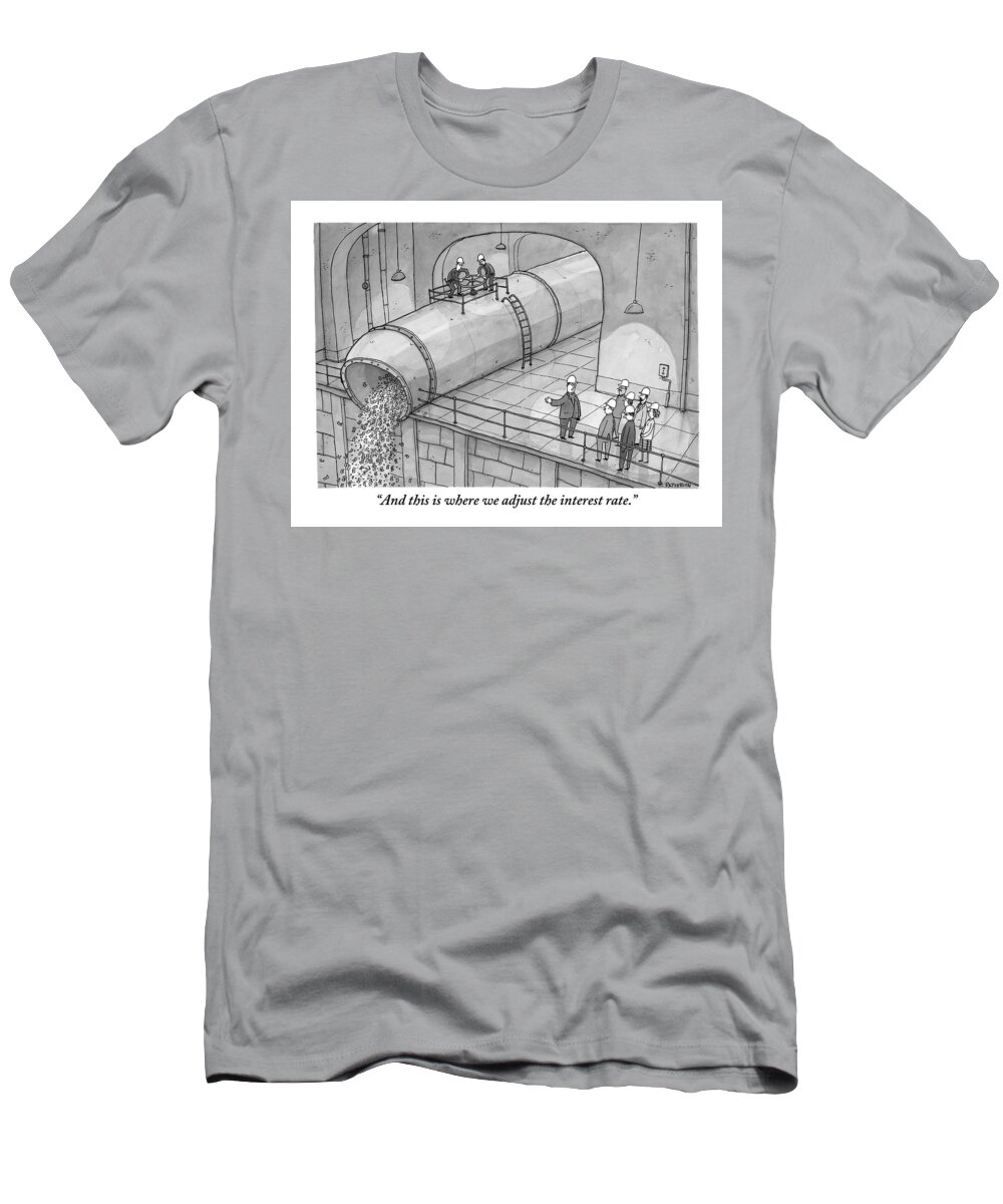 Money T-Shirt featuring the drawing Leading A Federal Reserve Tour Group by Jason Patterson