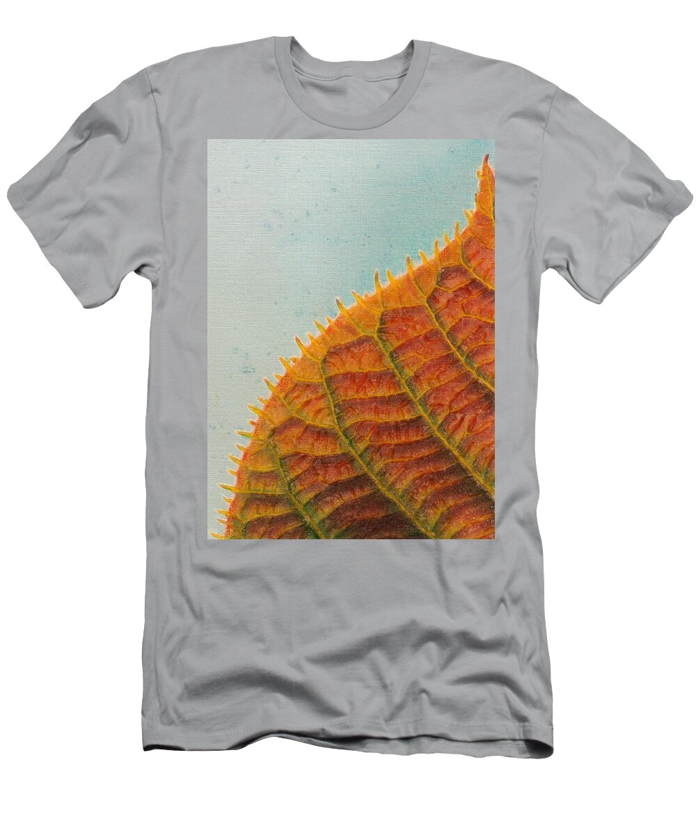 Leaf T-Shirt featuring the painting Leaf Against the Sky by Cara Frafjord