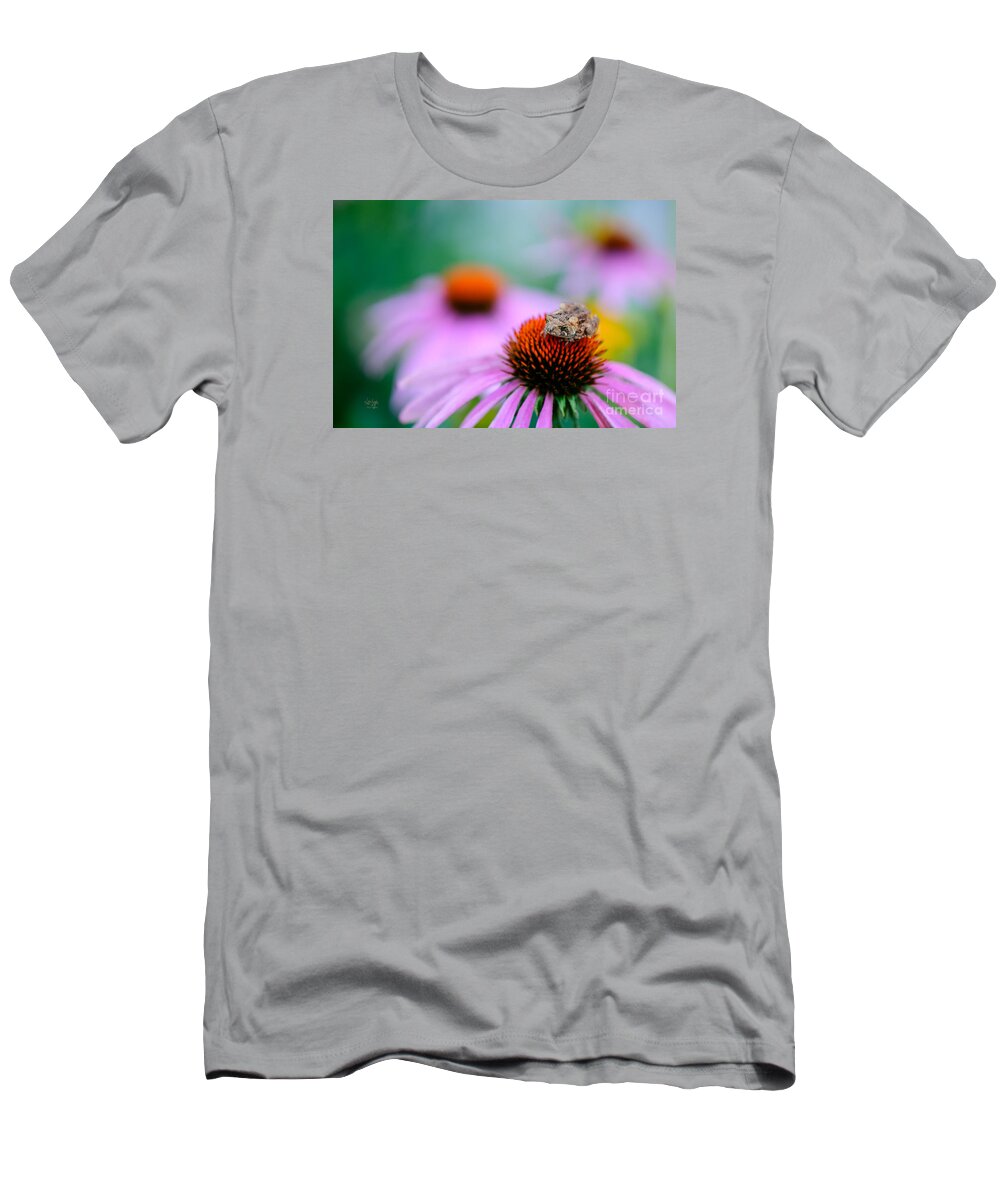 Frog T-Shirt featuring the photograph Leap Flower by Lois Bryan