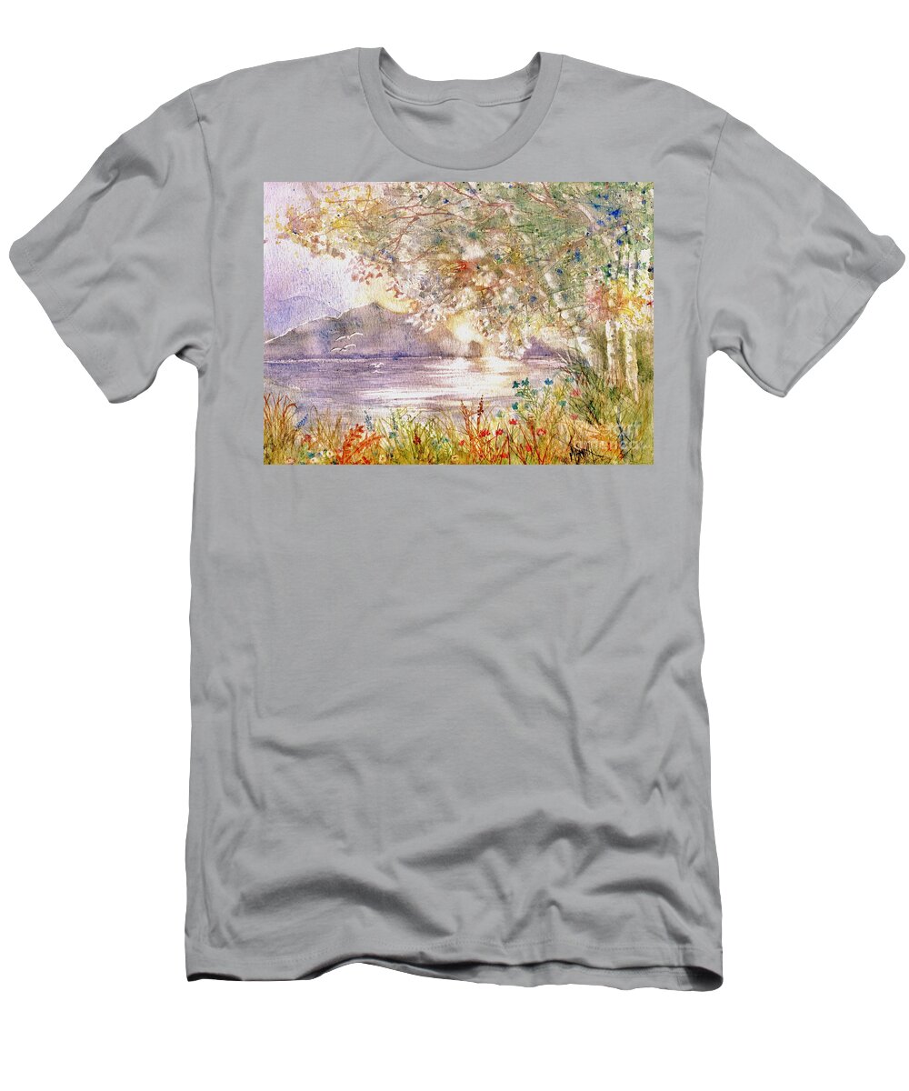 Sunrise T-Shirt featuring the painting Light Through The Pass by Marilyn Smith