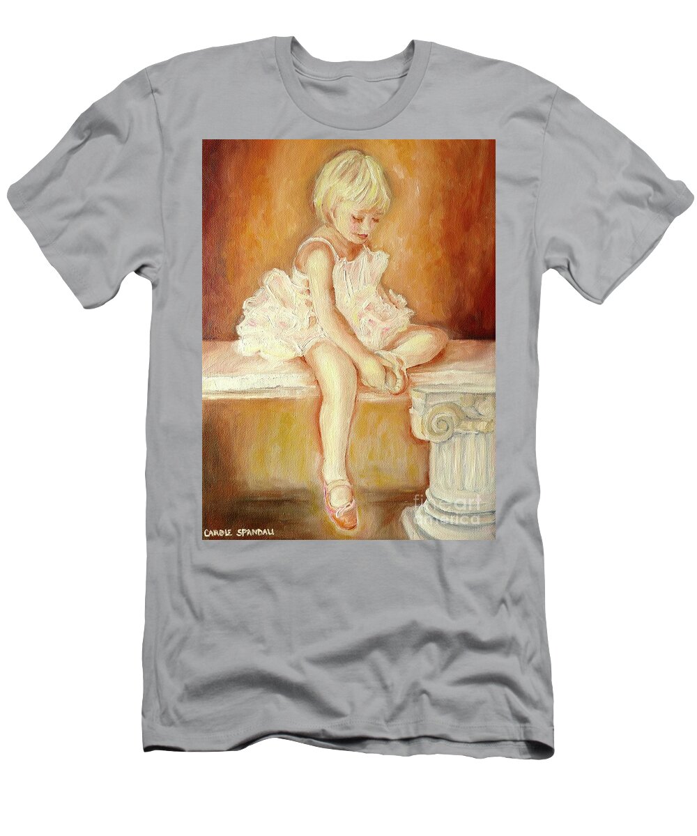 Ballerinas T-Shirt featuring the painting Little Ballerina by Carole Spandau