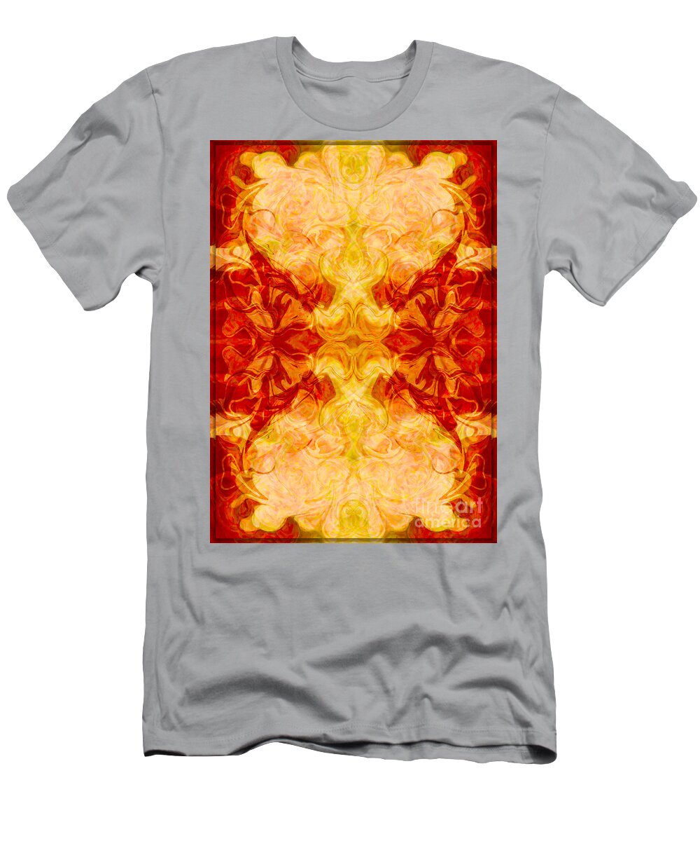 5x7 T-Shirt featuring the painting Love Multiplied Many Times Abstract Love Artwork by Omaste Witkowski