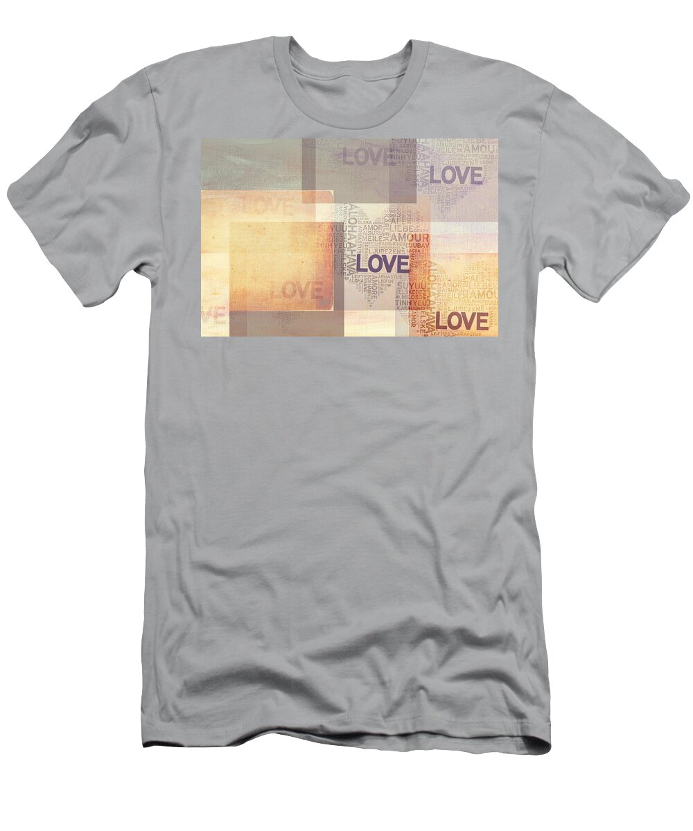 Overlapping Abstract T-Shirt featuring the photograph Love. Vintage. Creamy Pastel by Jenny Rainbow