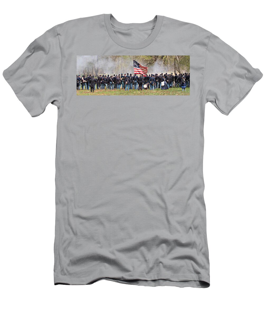 Civil War Reenactment T-Shirt featuring the photograph Lovely Flag by Alice Gipson