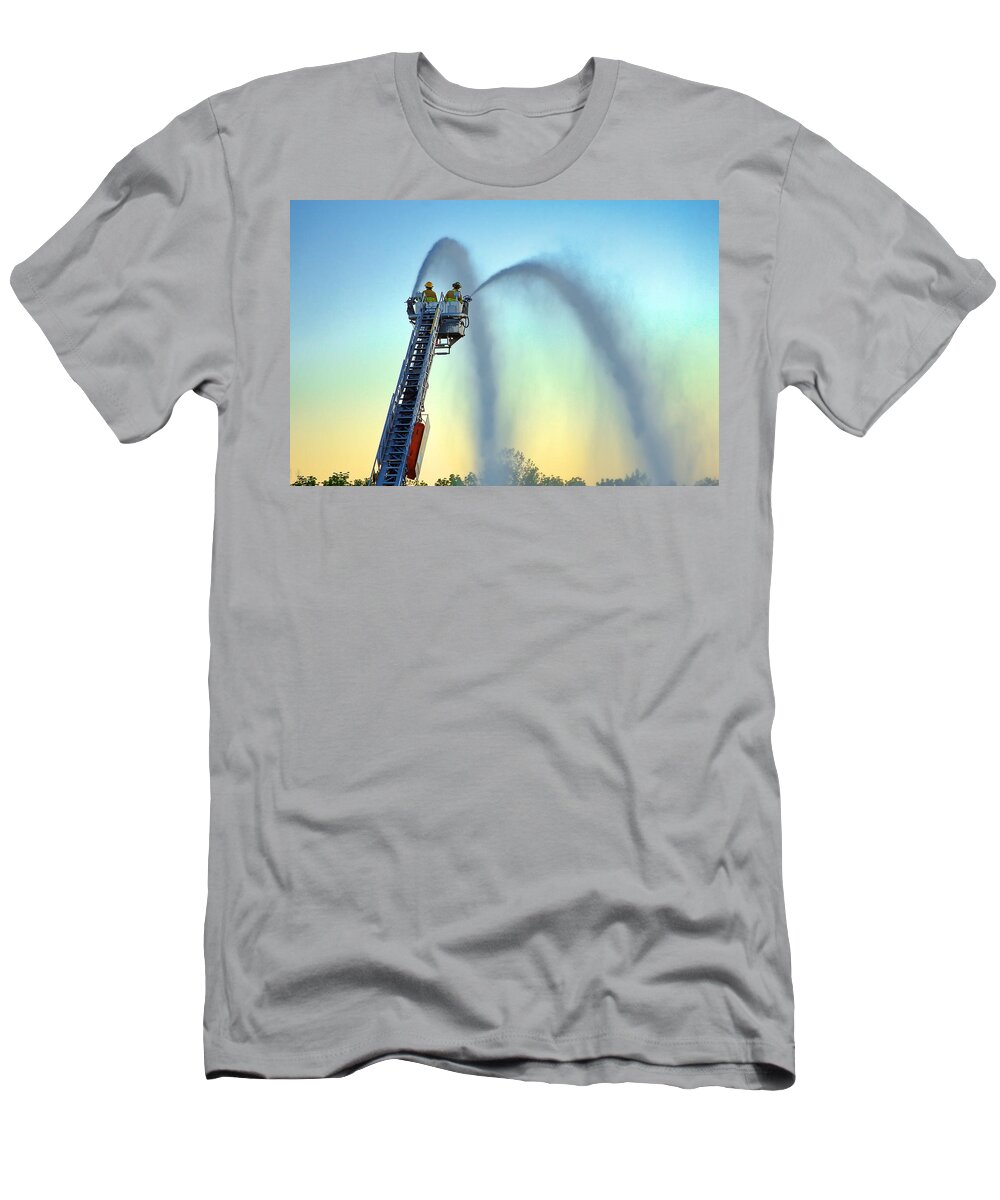 Fireman T-Shirt featuring the photograph Mainstream at Sunset by Leeon Photo