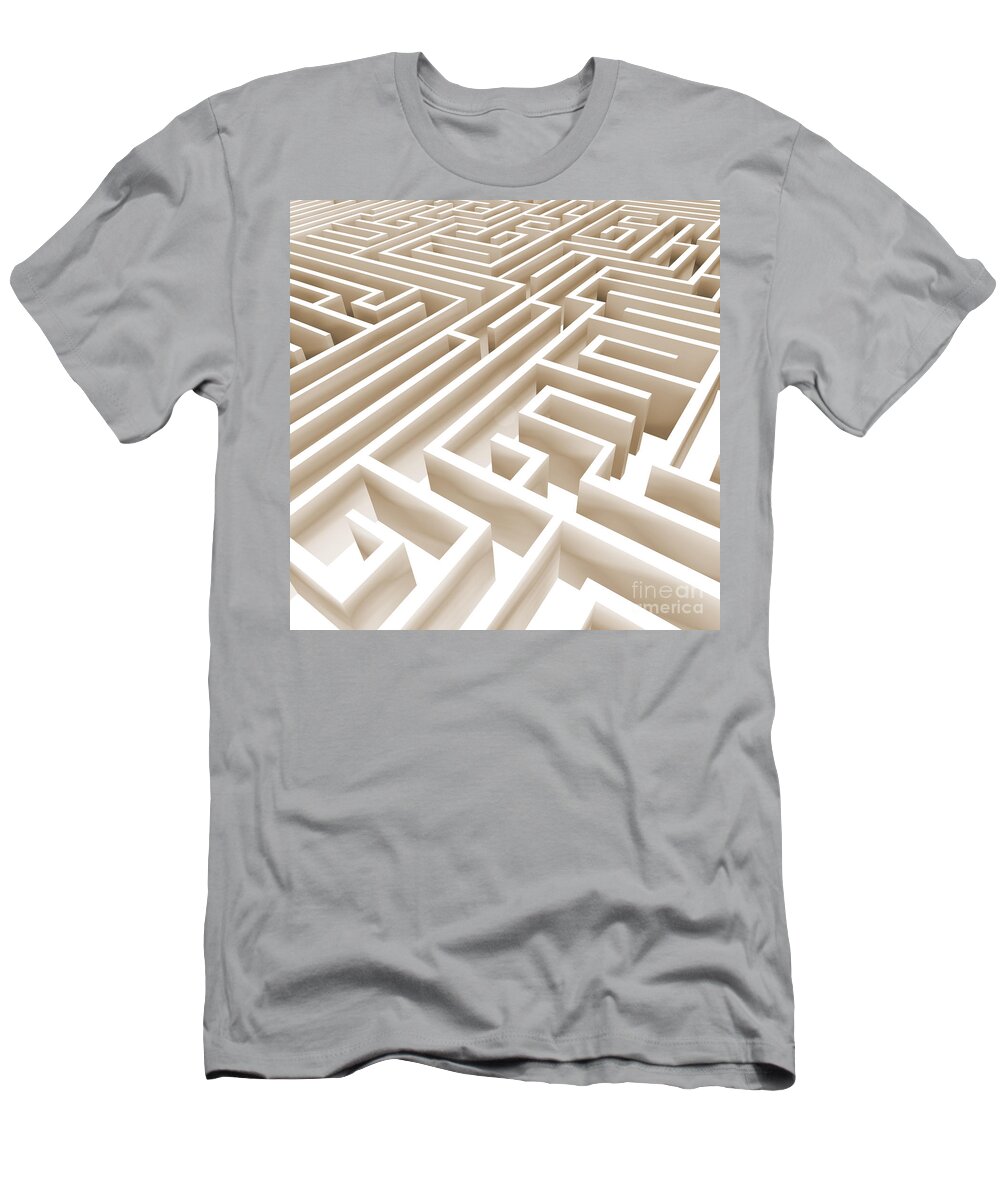 High Key T-Shirt featuring the digital art Maze by Stefano Senise