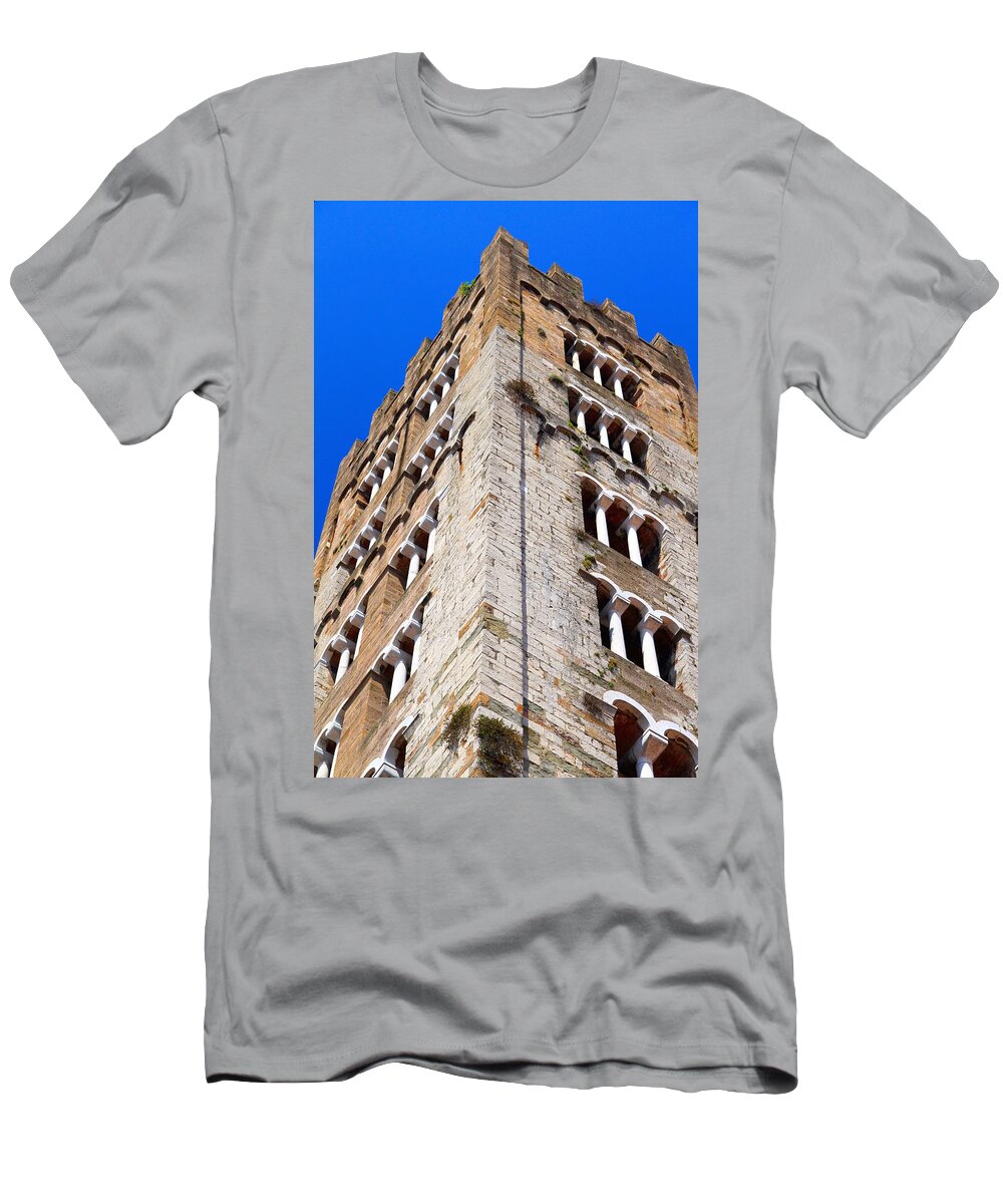 Lucca T-Shirt featuring the photograph Medieval Tower by Valentino Visentini