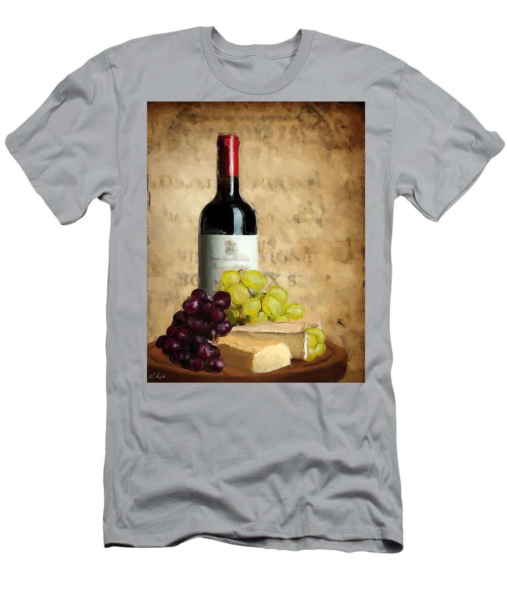 Wine T-Shirt featuring the painting Merlot IV by Lourry Legarde