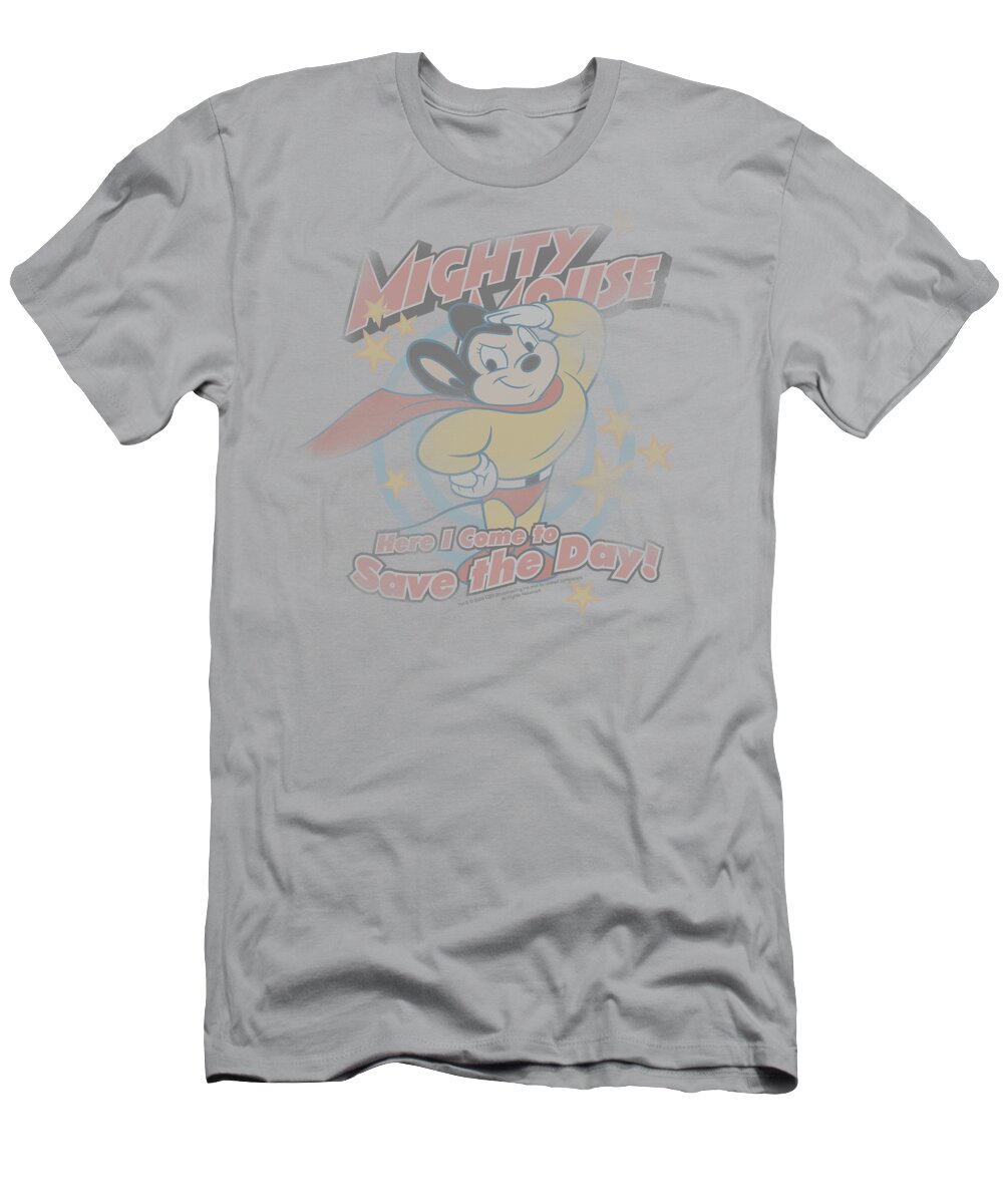 Mighty Mouse T-Shirt featuring the digital art Mighty Mouse - At Your Service by Brand A