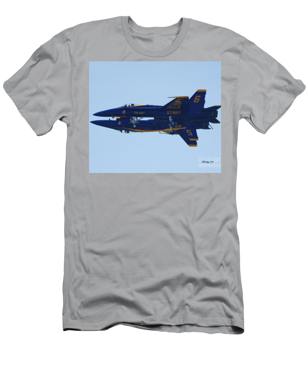 Blue Angels T-Shirt featuring the photograph Mirror Image by Susan Stevens Crosby