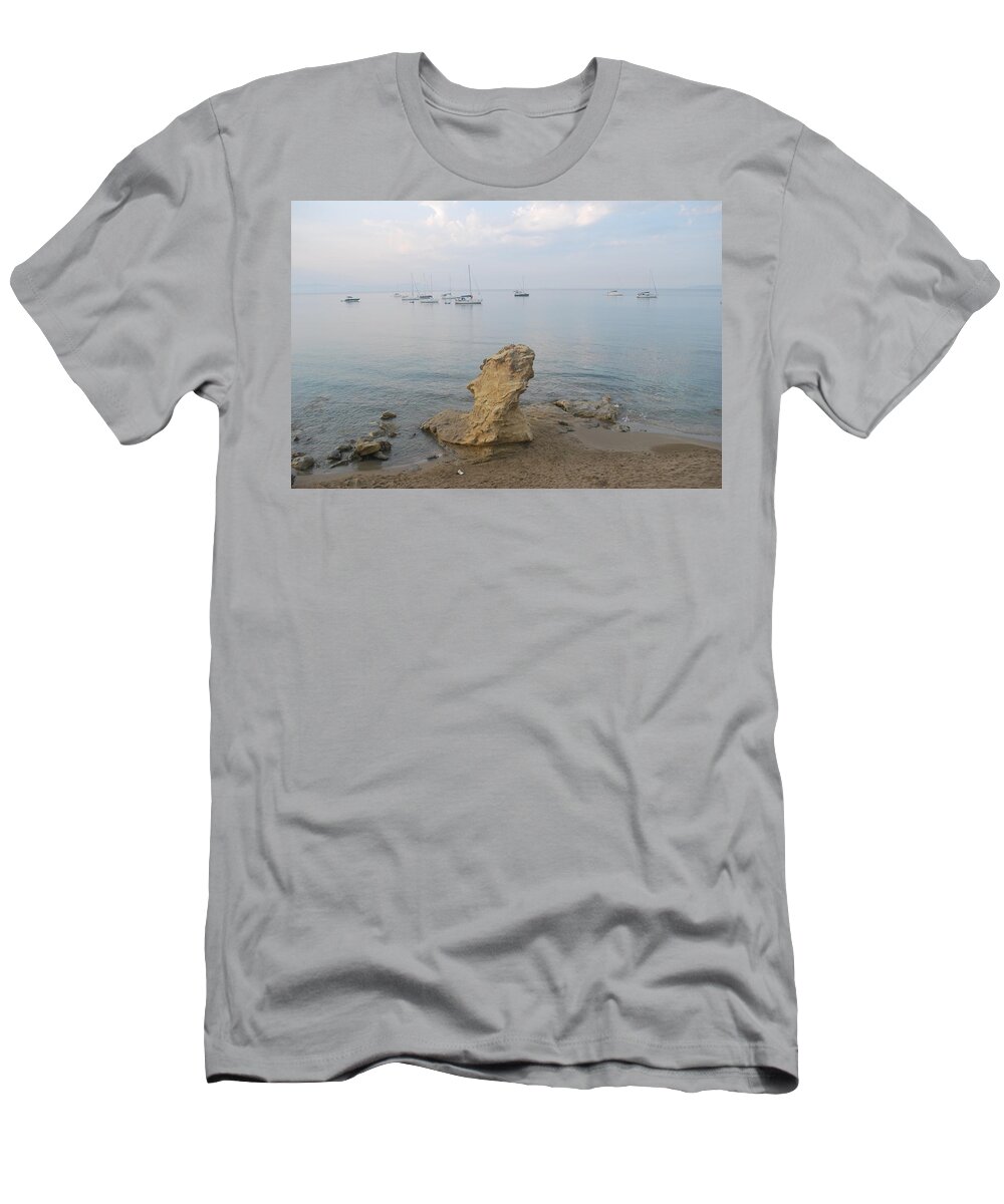 Seascape T-Shirt featuring the photograph Morning Mist 2 by George Katechis