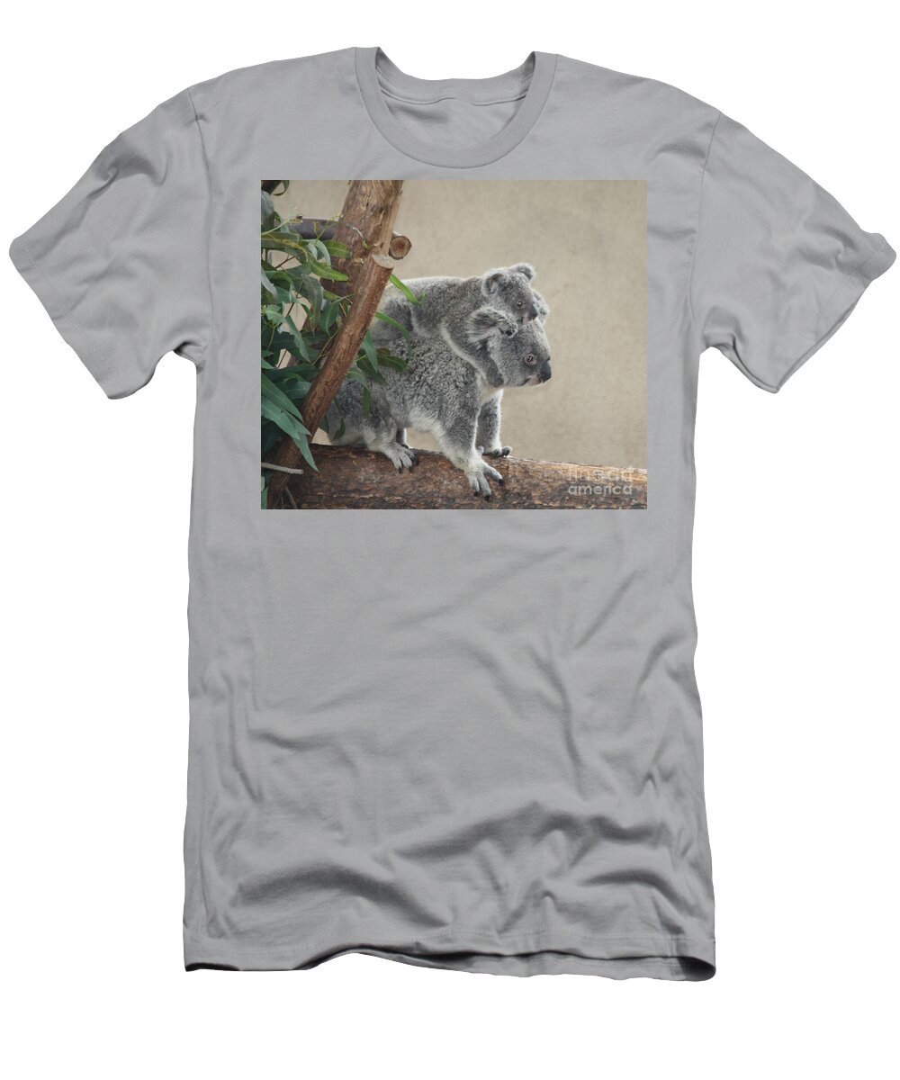 Mother And Child Koalas T-Shirt featuring the photograph Mother and Child Koalas by John Telfer