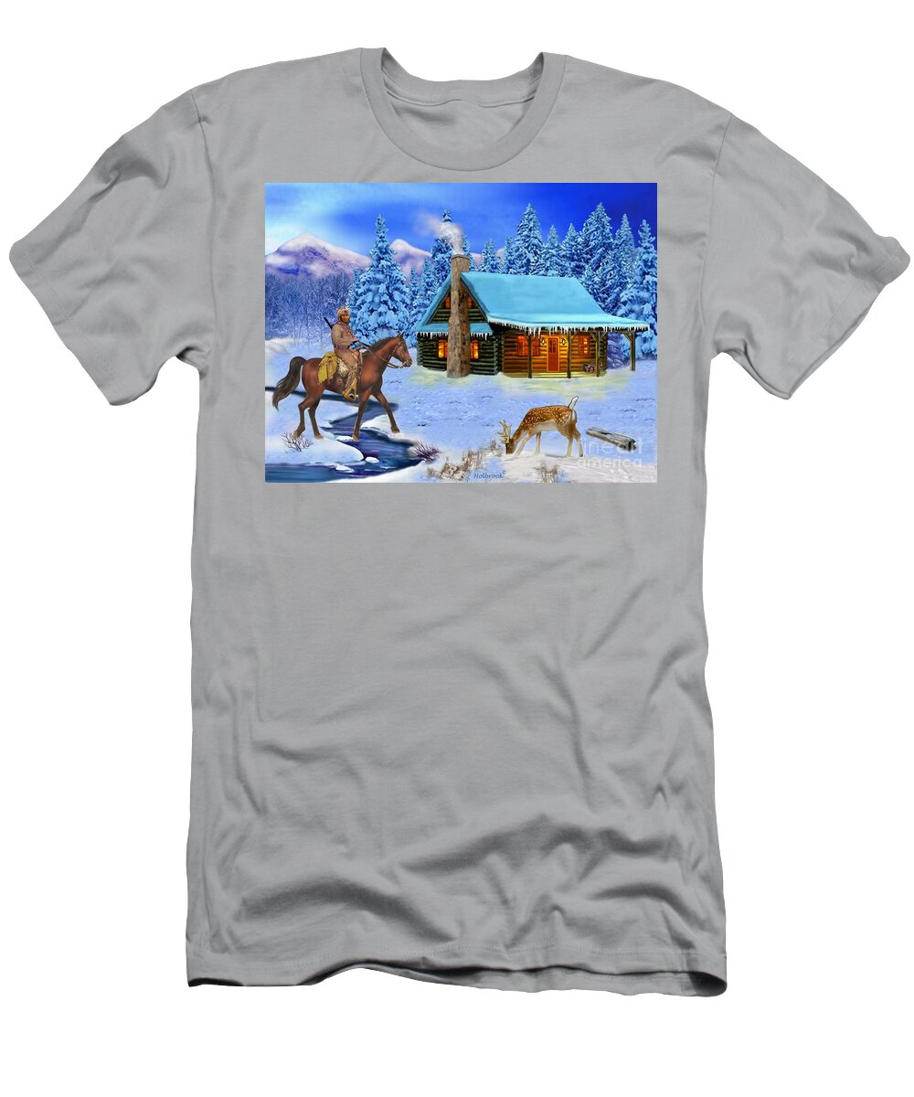 Mountain Man T-Shirt featuring the digital art Mountain Man's Wilderness by Glenn Holbrook