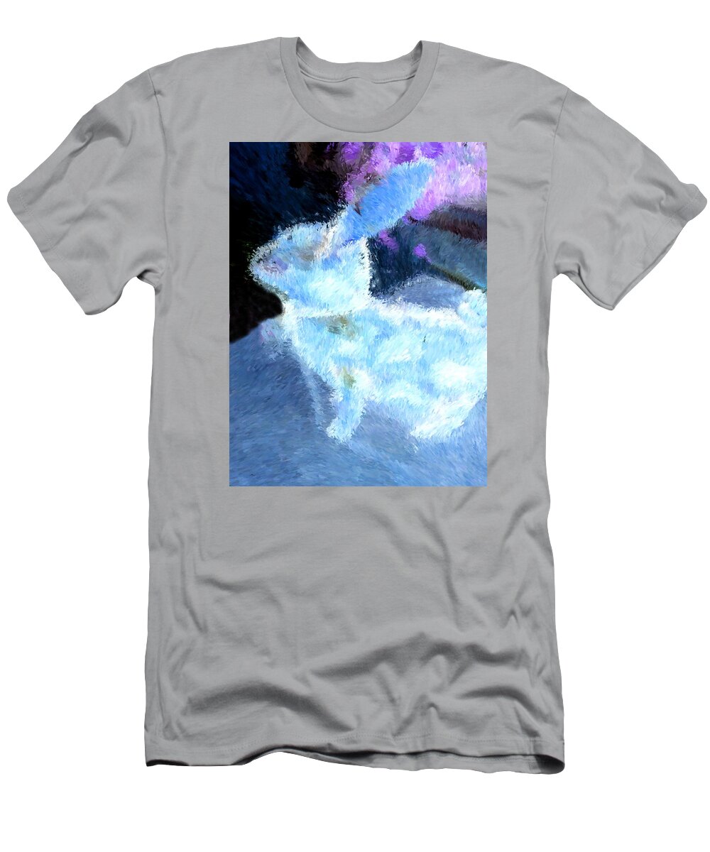 Portrait T-Shirt featuring the photograph Mr. Blue Bunny by Morgan Carter