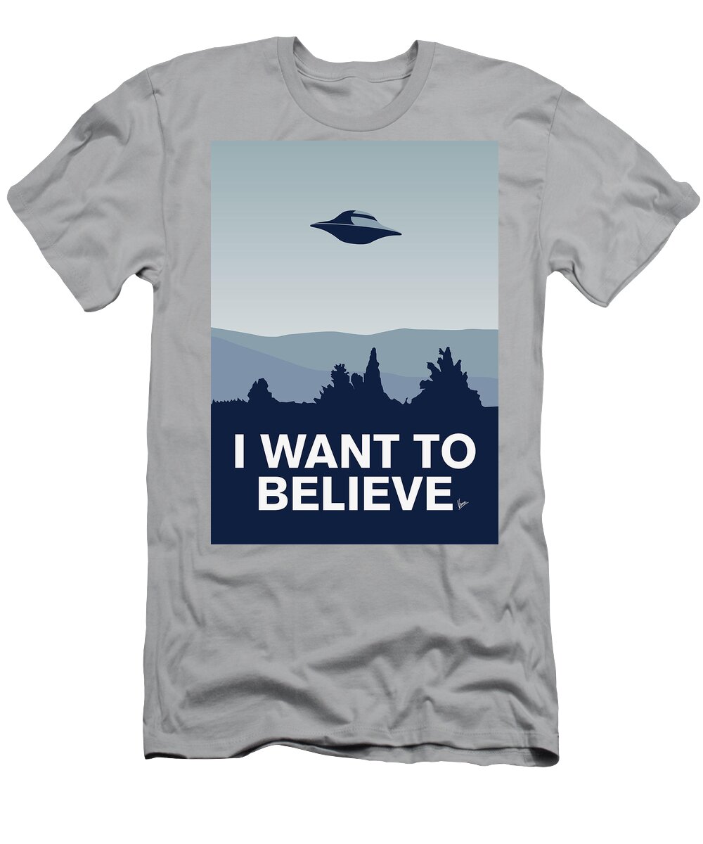 Classic T-Shirt featuring the digital art My I want to believe minimal poster-xfiles by Chungkong Art