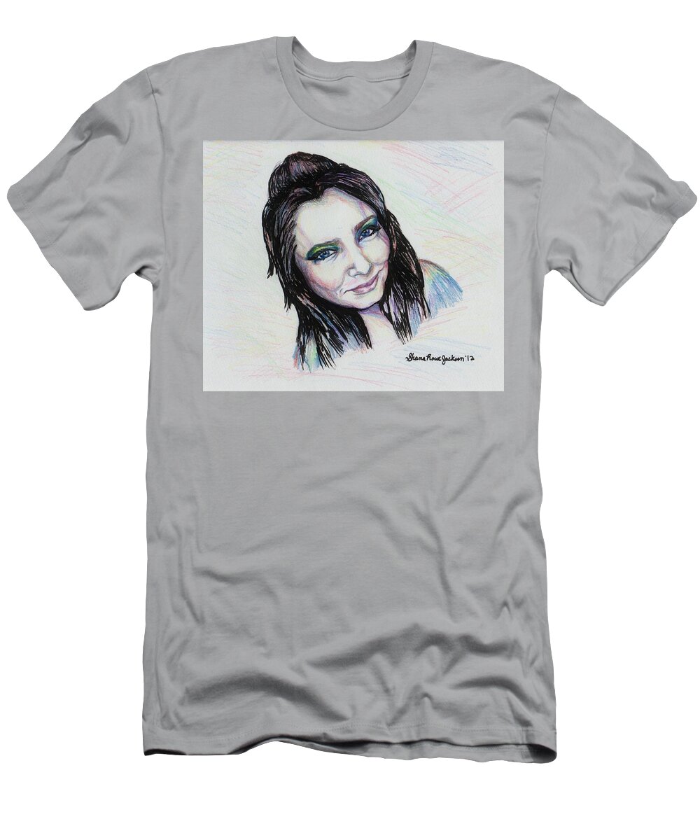Girl T-Shirt featuring the drawing My True Colors by Shana Rowe Jackson