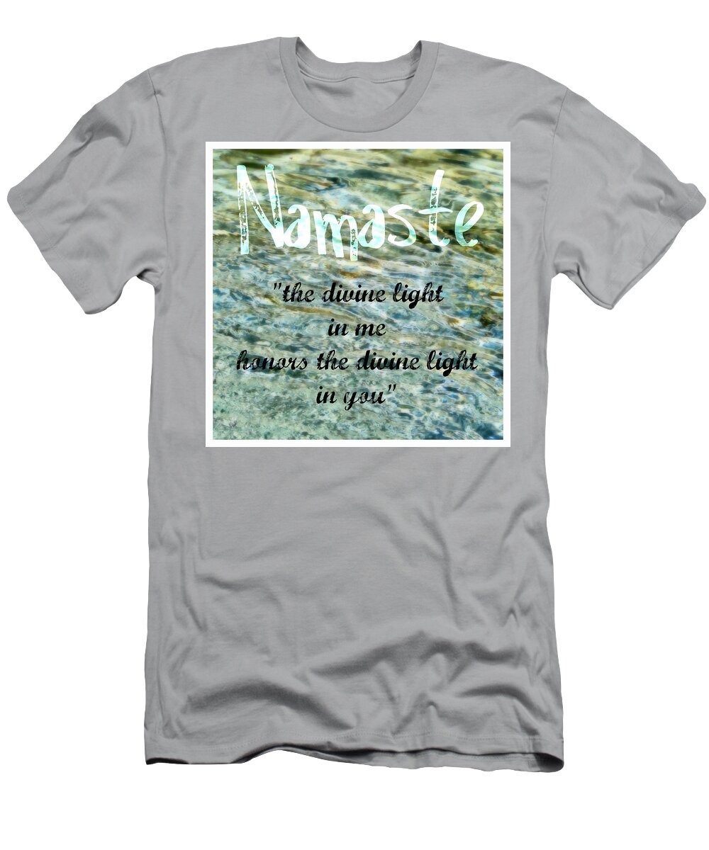 Namaste T-Shirt featuring the painting Namaste with Crystal Waters by Michelle Calkins