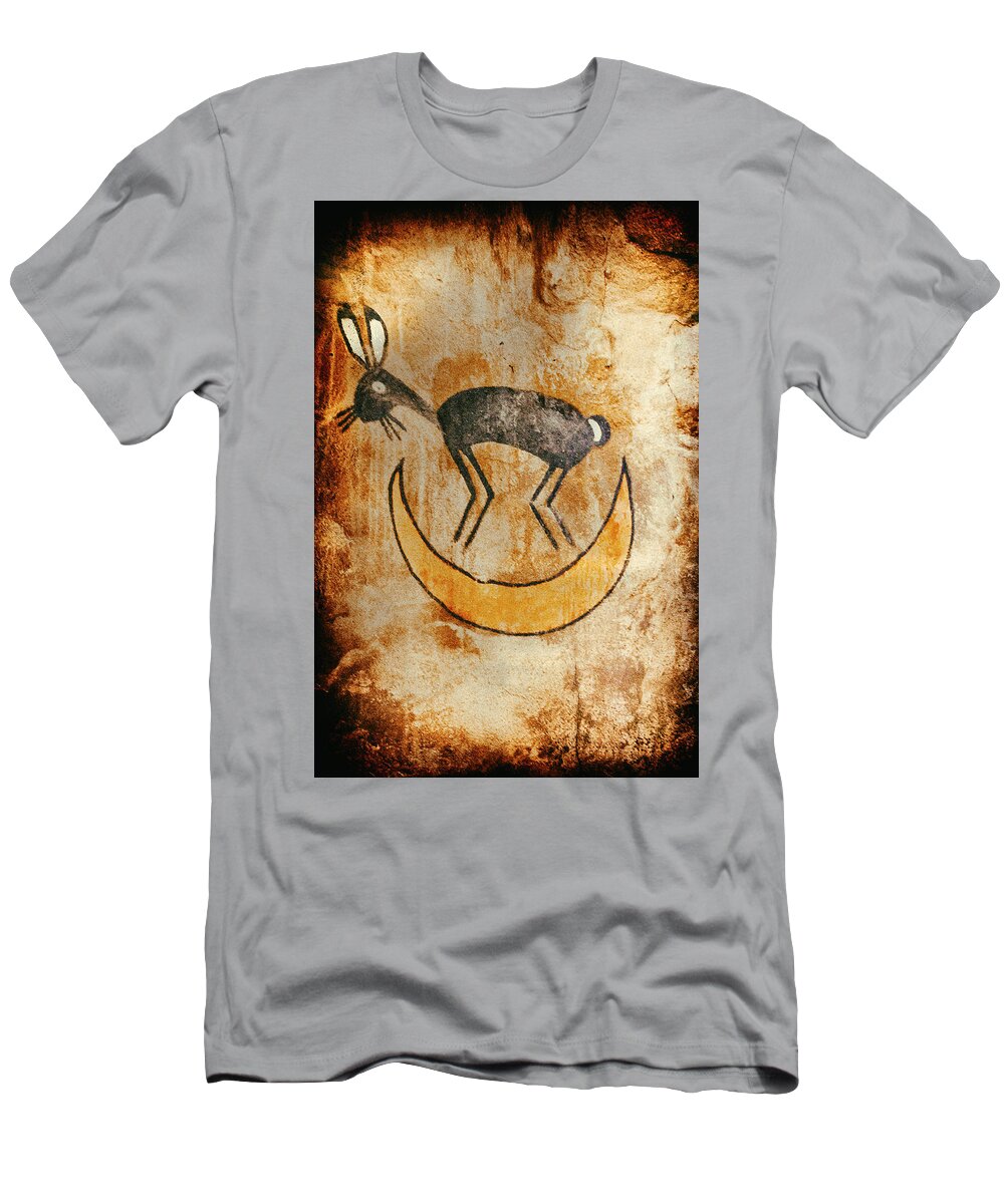 Indian T-Shirt featuring the photograph Native American Rabbit Pictograph by Jo Ann Tomaselli