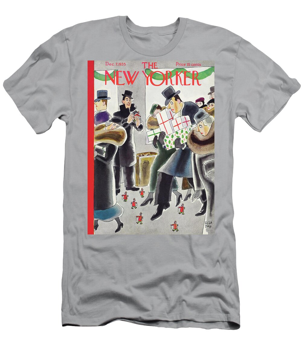 Holiday T-Shirt featuring the painting New Yorker December 7 1935 by Robert Day
