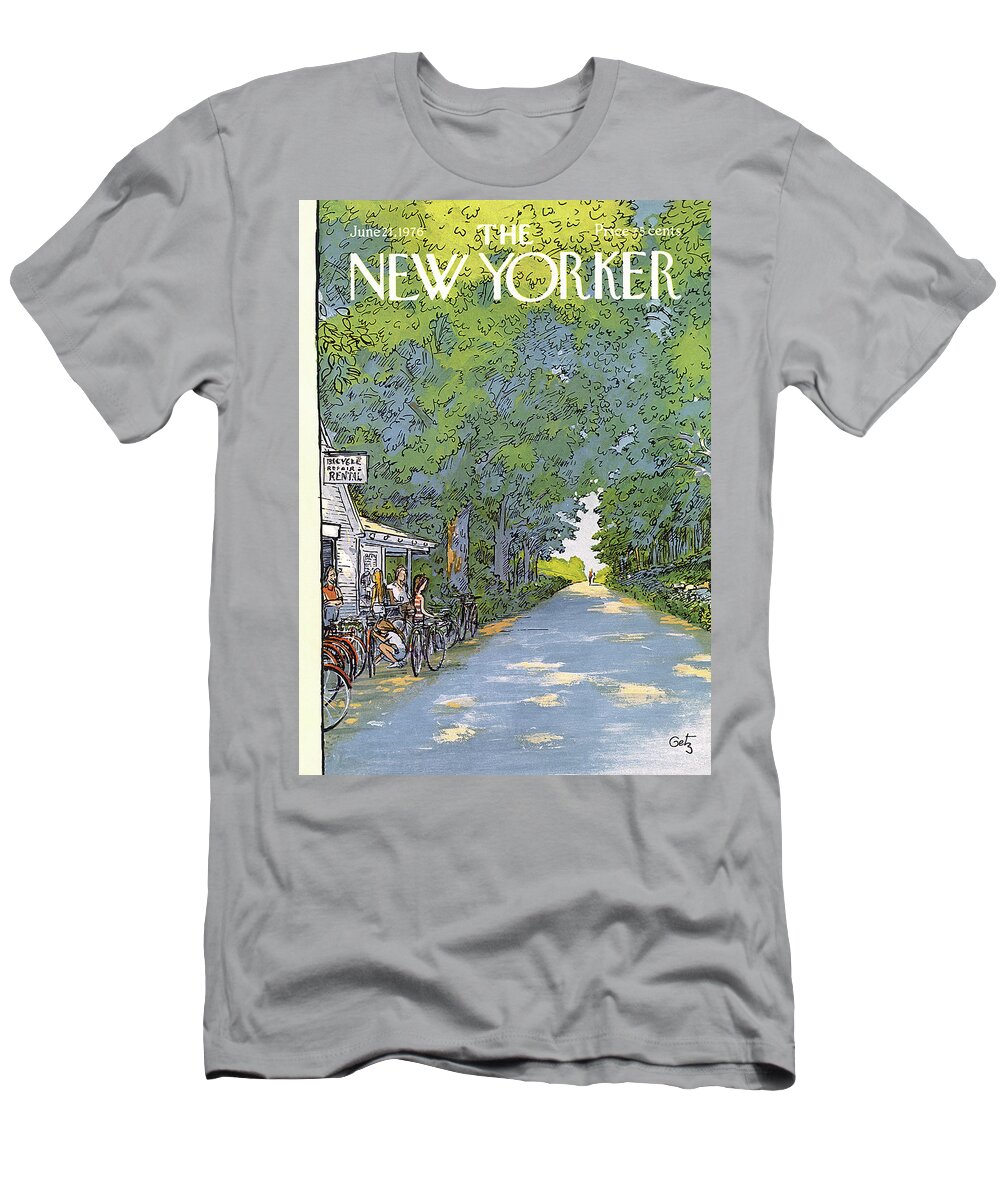 Summer T-Shirt featuring the painting New Yorker June 21st, 1976 by Arthur Getz