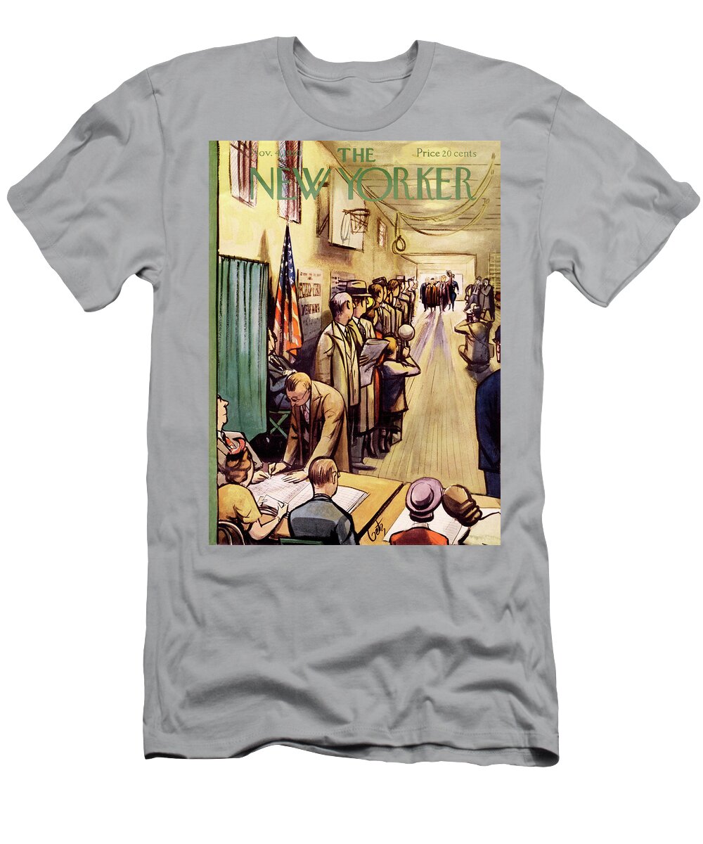 Politics T-Shirt featuring the painting New Yorker November 4th, 1950 by Arthur Getz