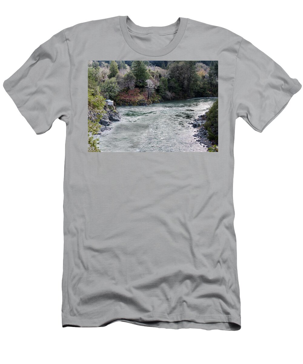 River T-Shirt featuring the photograph North and Middle Fork of Smith River 2 by Betty Depee