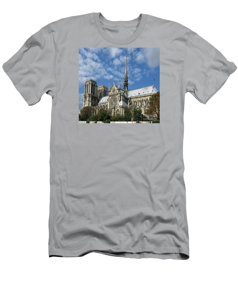 Notre Dame T-Shirt featuring the photograph Notre Dame Cathedral by Ann Horn