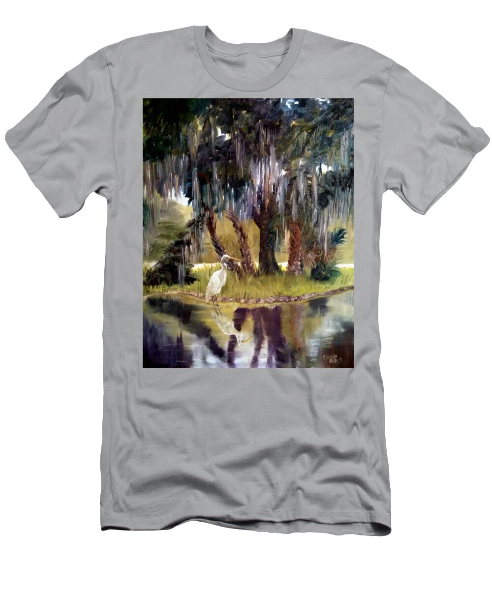 Oil Painting T-Shirt featuring the painting Oasis in the Oaks by Connie Rish