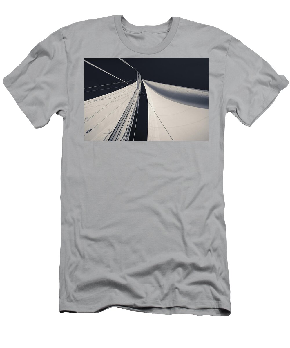 Sails T-Shirt featuring the photograph Obsession Sails 1 Black and White by Scott Campbell