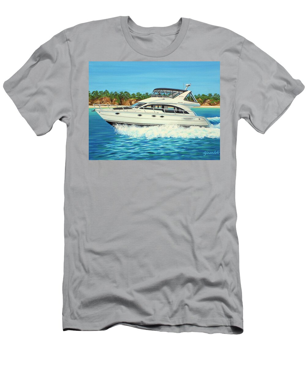 Yacht T-Shirt featuring the painting Ohana Pacific by Jane Girardot