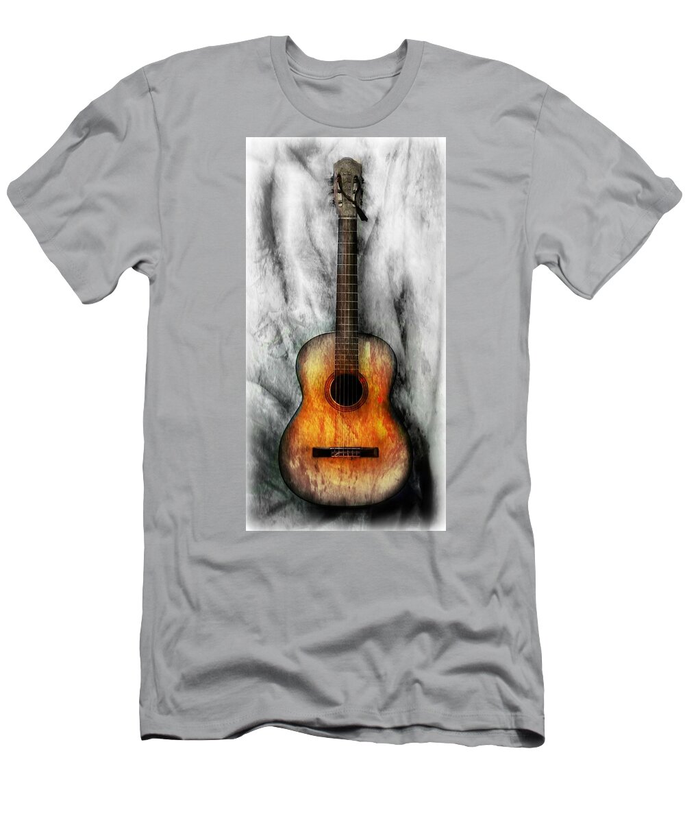 Guitar T-Shirt featuring the digital art Old Guitar by Lilia S