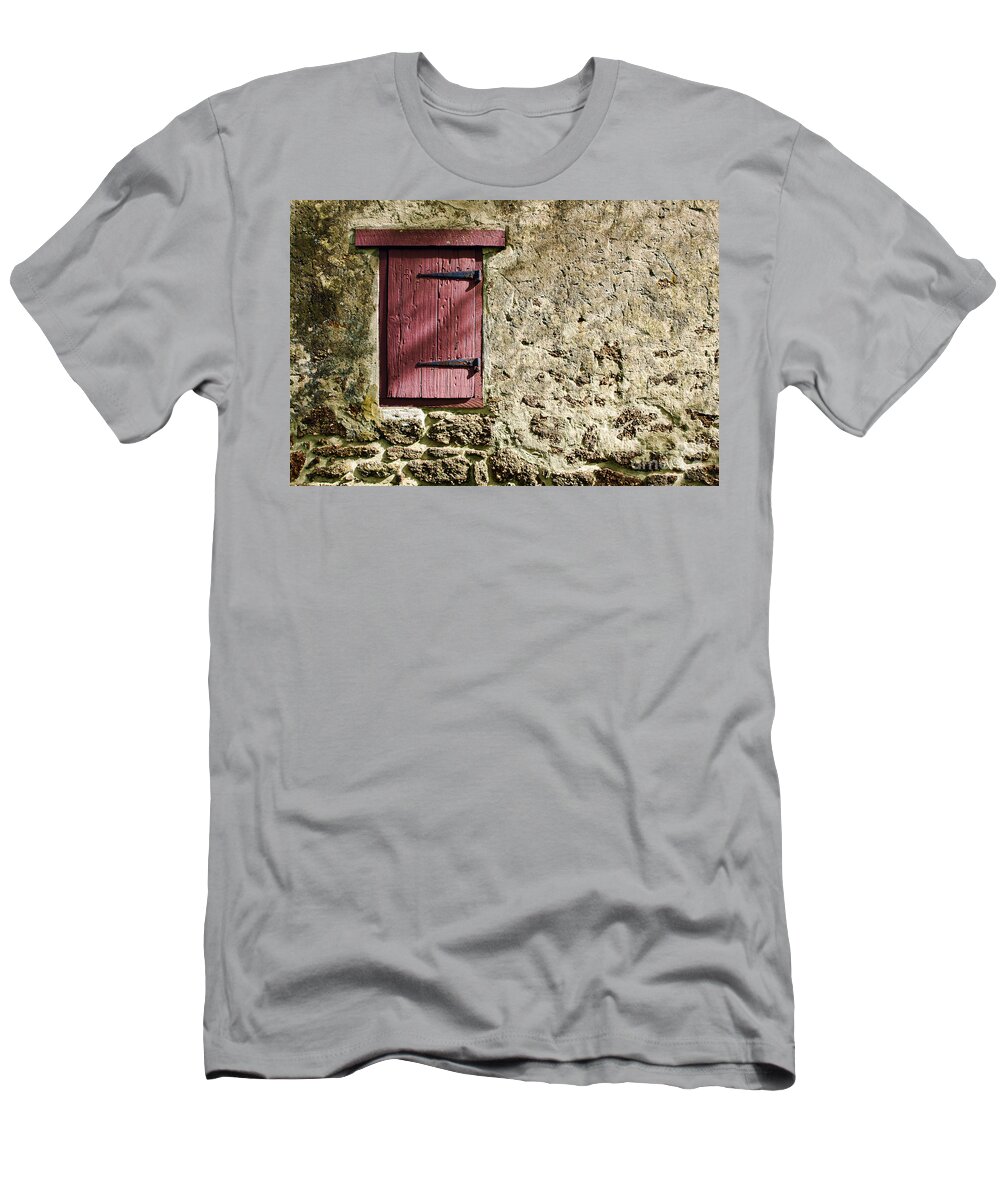 Wall T-Shirt featuring the photograph Old Wall and Door by Olivier Le Queinec