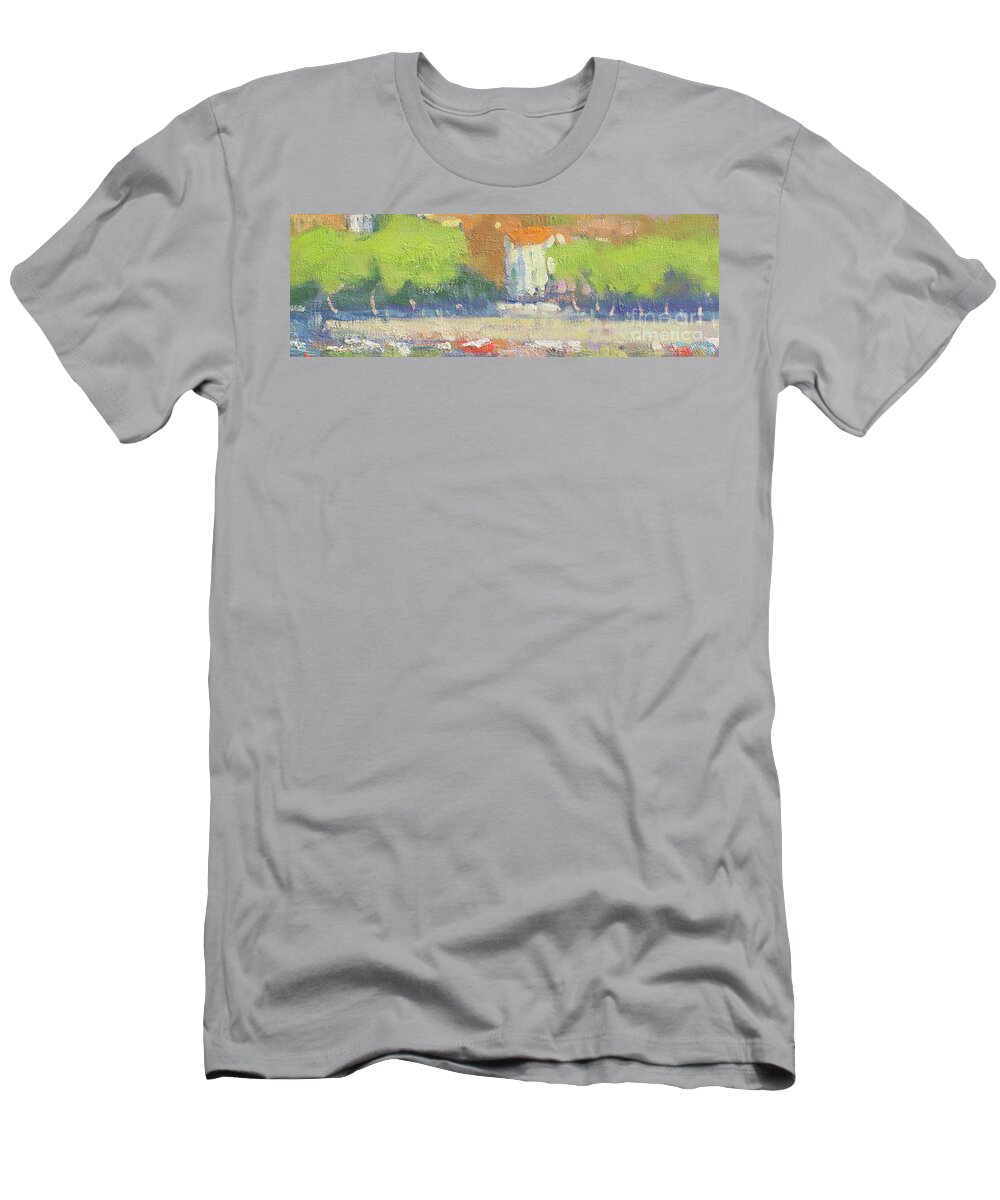 Lenno T-Shirt featuring the painting Along The Lake by Jerry Fresia