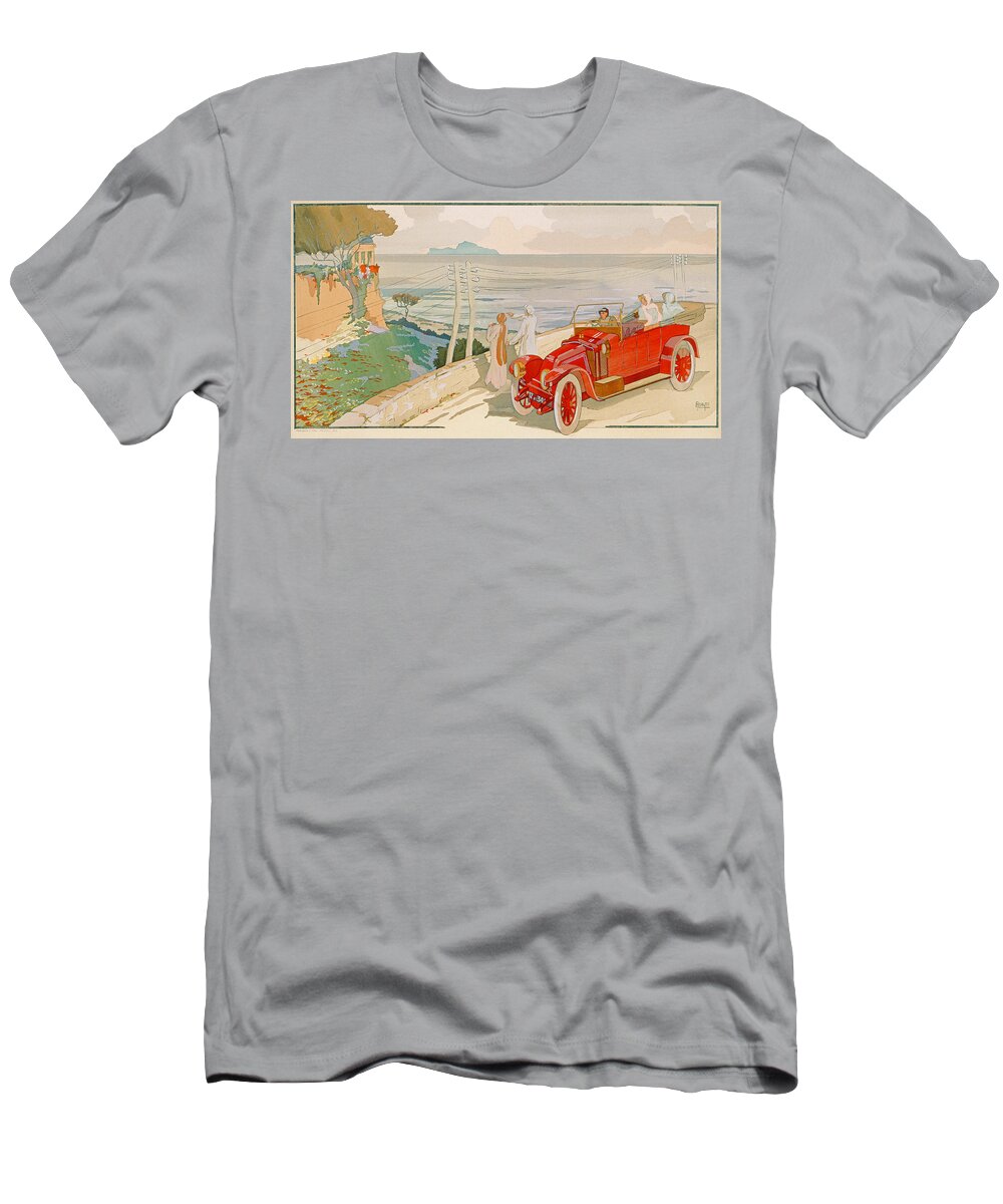 Motoring T-Shirt featuring the painting On the road to Naples by Aldelmo 