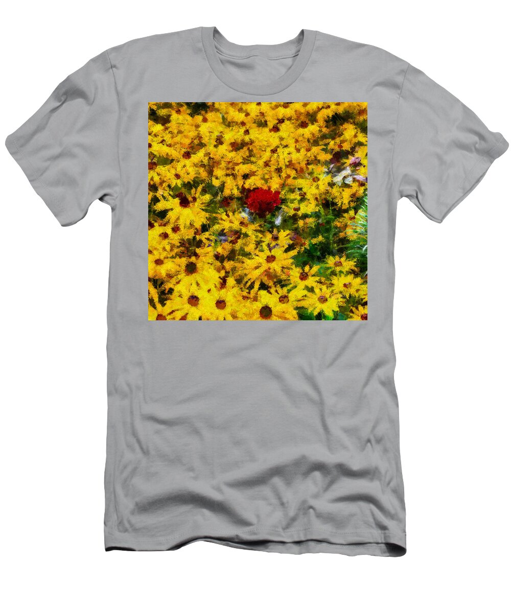 Rose T-Shirt featuring the painting One in a million digital painting Square format by Eti Reid