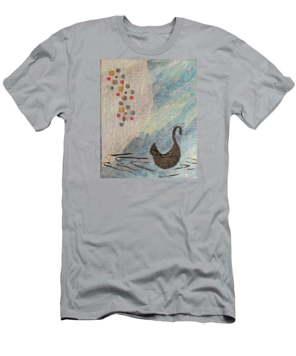 2009 T-Shirt featuring the painting One Series 5 - Black Swan by Will Felix