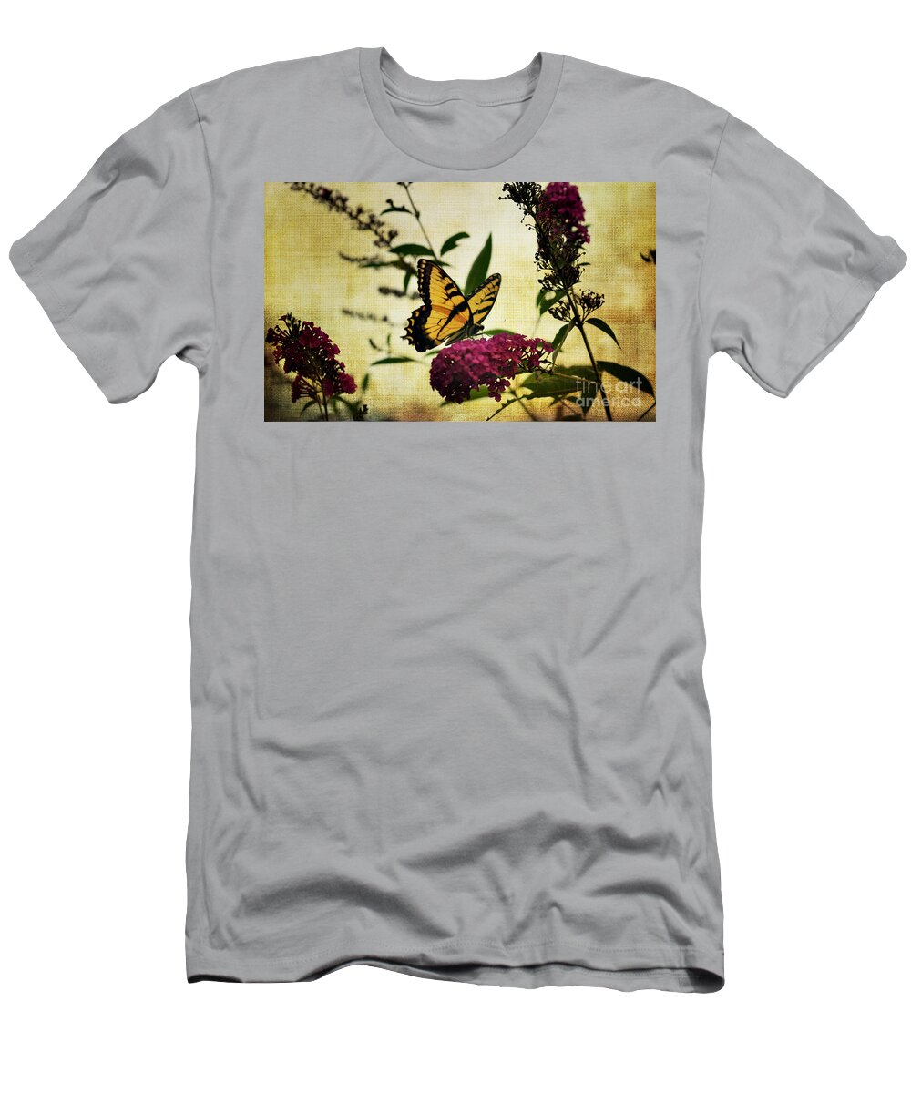 Butterfly T-Shirt featuring the photograph One Summer Day 2 by Judy Wolinsky