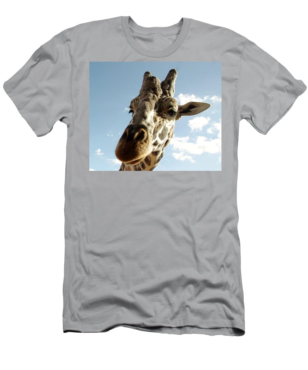 Out Of Africa T-Shirt featuring the photograph Out of Africa Reticulated giraffe by Phyllis Spoor