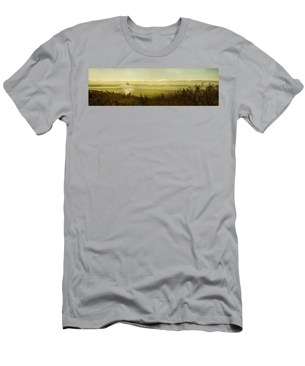 Attraction T-Shirt featuring the photograph Panoramic Of Sailing Ship, Beacon Hill by Will Datene