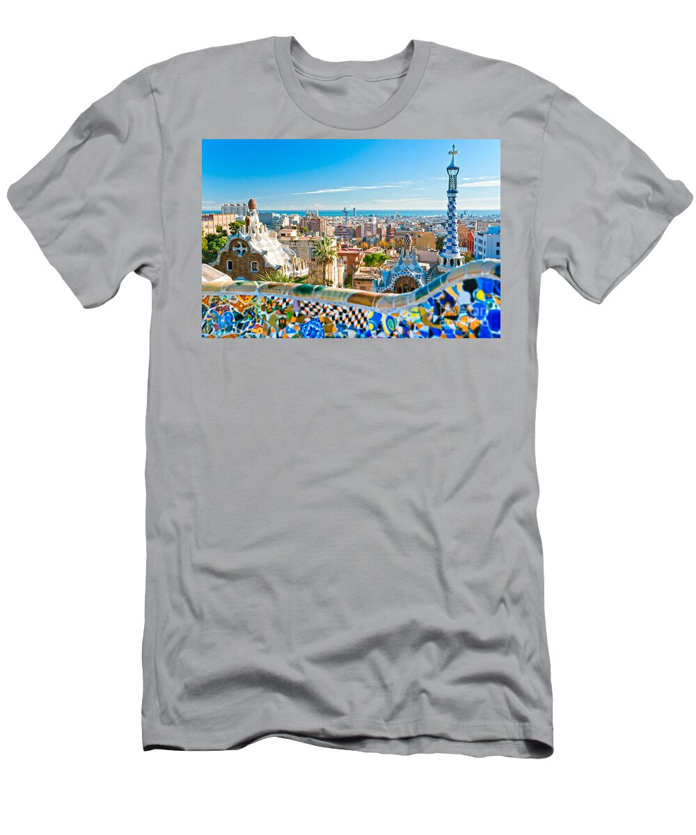 Architecture T-Shirt featuring the photograph Park Guell - Barcelona by Luciano Mortula