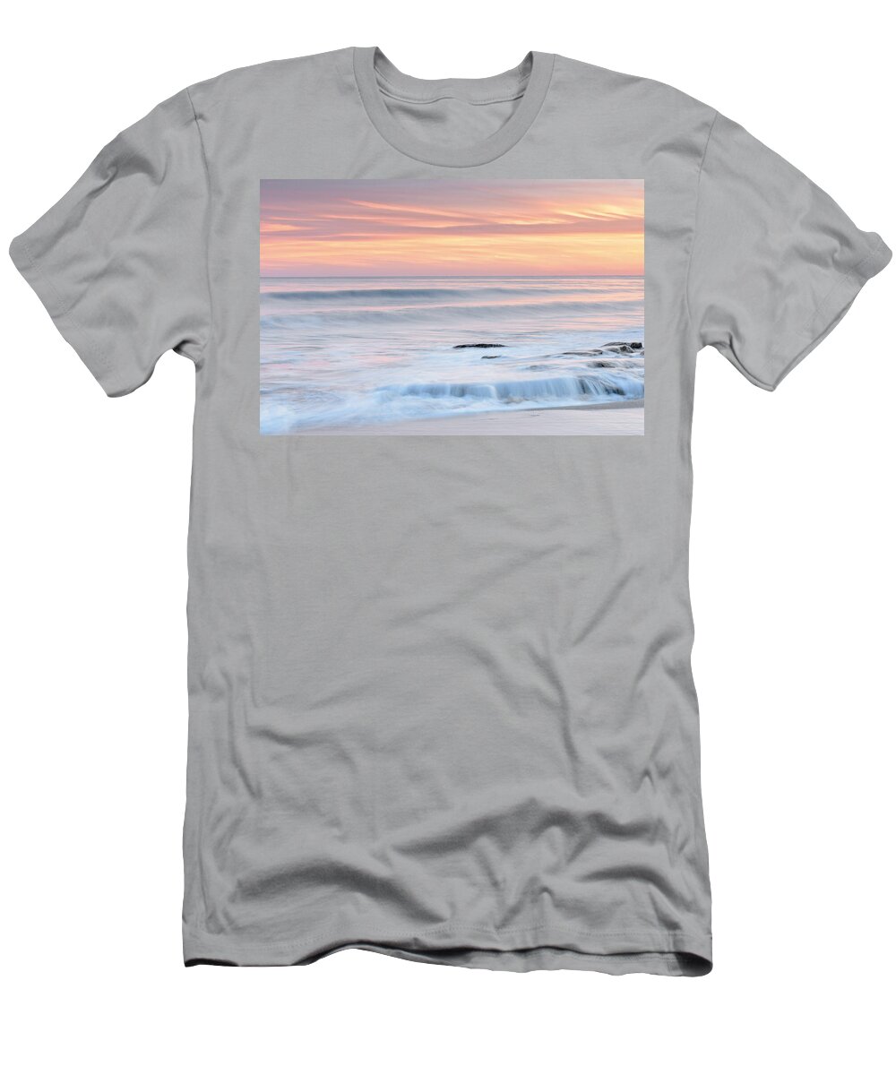 Beach T-Shirt featuring the photograph Pastel Blue Sunrise Sunset by Jo Ann Tomaselli