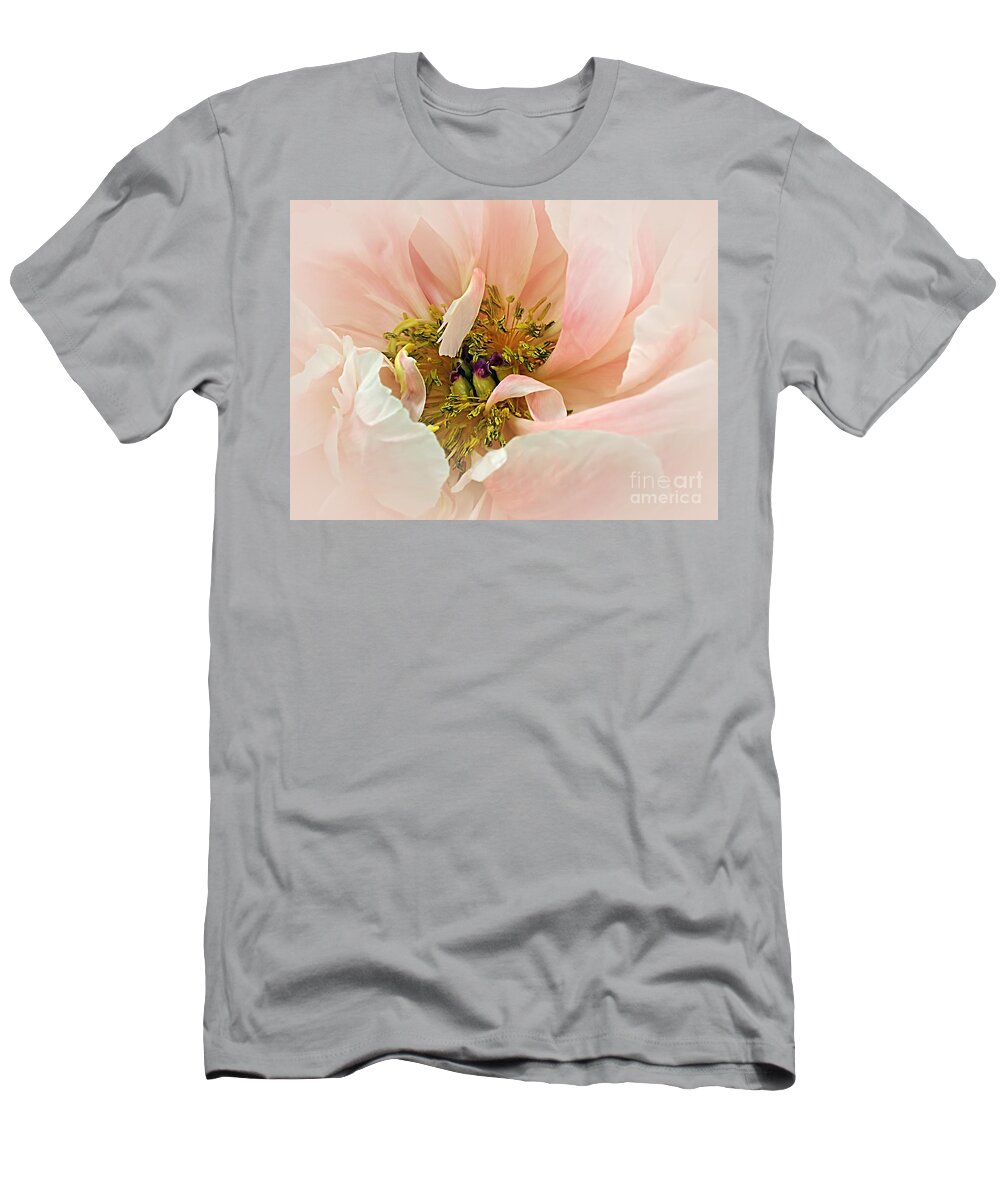 Photography T-Shirt featuring the photograph Pastel Pink Peony by Kaye Menner