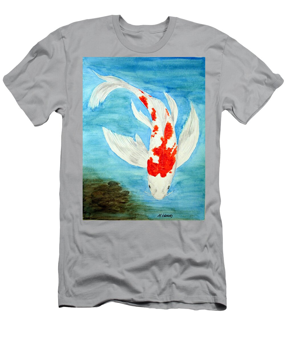 Koi T-Shirt featuring the painting Paul's Koi by Marna Edwards Flavell
