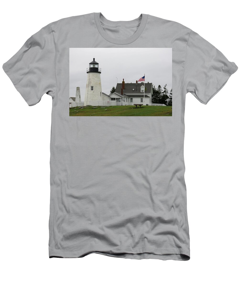 Lighthouse T-Shirt featuring the photograph Pemaquid's Lighthouse 3 by Jean Macaluso